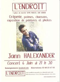 Jann Halexander en concert à Mareuil-Sur-Arnon. Le samedi 6 juin 2015 à Mareuil-Sur-Arnon. Cher.  21H30